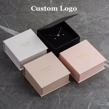 9*9*3.5 коробка магнита ожерелья логотипа изготовленной на заказ бумажной коробкиcm магнитная с губкой персонализированный пакет ювелирных изделий логотипа объемная картонная коробка сальто