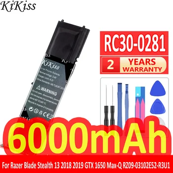 KiKiss Мощный Аккумулятор RC30-0281 6000 мАч для Razer Blade Stealth 13 Stealth13 2018 2019 GTX 1650 Max-Q RZ09-03102E52-R3U1