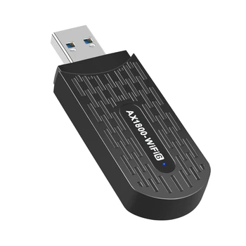 Wifi6 USB Wifi Адаптер 1800 Мбит/с Двухдиапазонный AX1800 2,4 Г/5 ГГц Сетевая карта WiFi Ключ USB3.0 Для Портативных ПК Windows