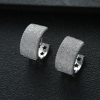 Модные Роскошные серьги-кольца с фианитовым покрытием, Большие серьги-кольца для женщин, свадебные серьги-кольца в Дубае, Круглые серьги-кольца E1019