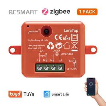 Модуль реле Tuya ZigBee 3.0 Smart Life Breaker Беспроводной пульт дистанционного управления, работа с голосовым помощником Echo Alexa Google Home СДЕЛАЙ САМ