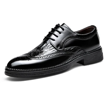 Обувь для деловых встреч, Мужская деловая обувь, Повседневная обувь для деловых поездок, Мужская обувь из натуральной кожи, износостойкая Бесплатная доставка