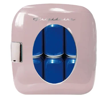 Портативный ретро-холодильник Frigidaire с 12 банками, EFMIS462, розовый
