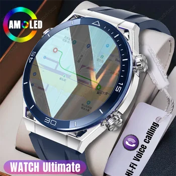 Спортивные ЧАСЫ Ultimate 1,5-дюймовые HD-часы с большим экраном для голосовых вызовов NFC, Мужские Компасы IP68, водонепроницаемые смарт-часы ECG для Huawei